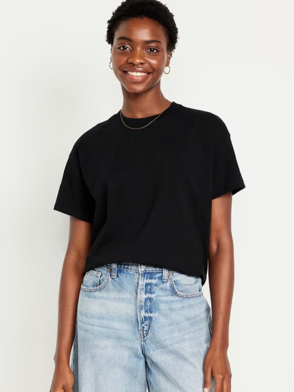 NWT OLD NAVY VINTAGE CREW NECK T-SHIRT IN BLACK SIZE SMALL